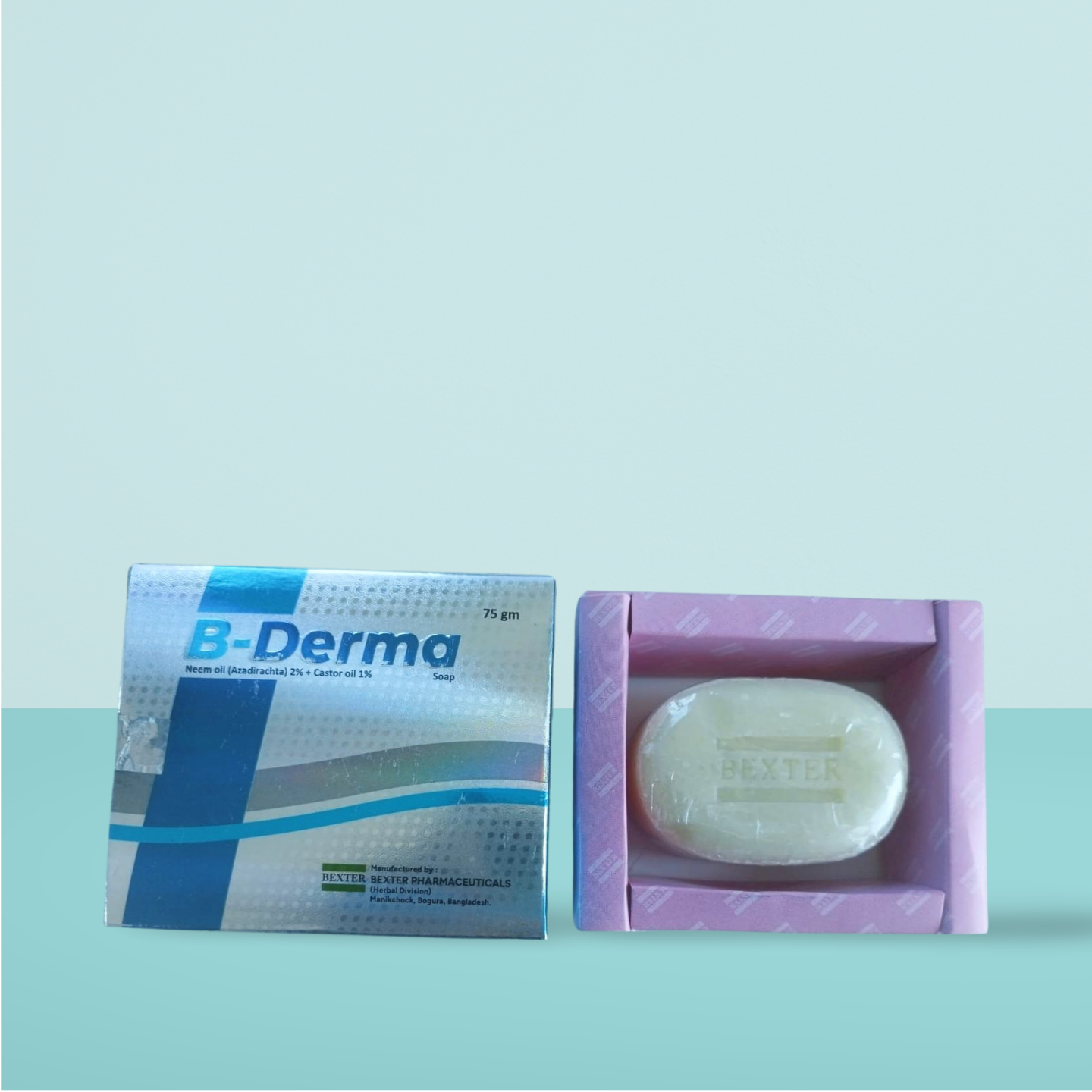 B-Derma Neem and Castor Herbal Soap for acne eczema fungal skin infection